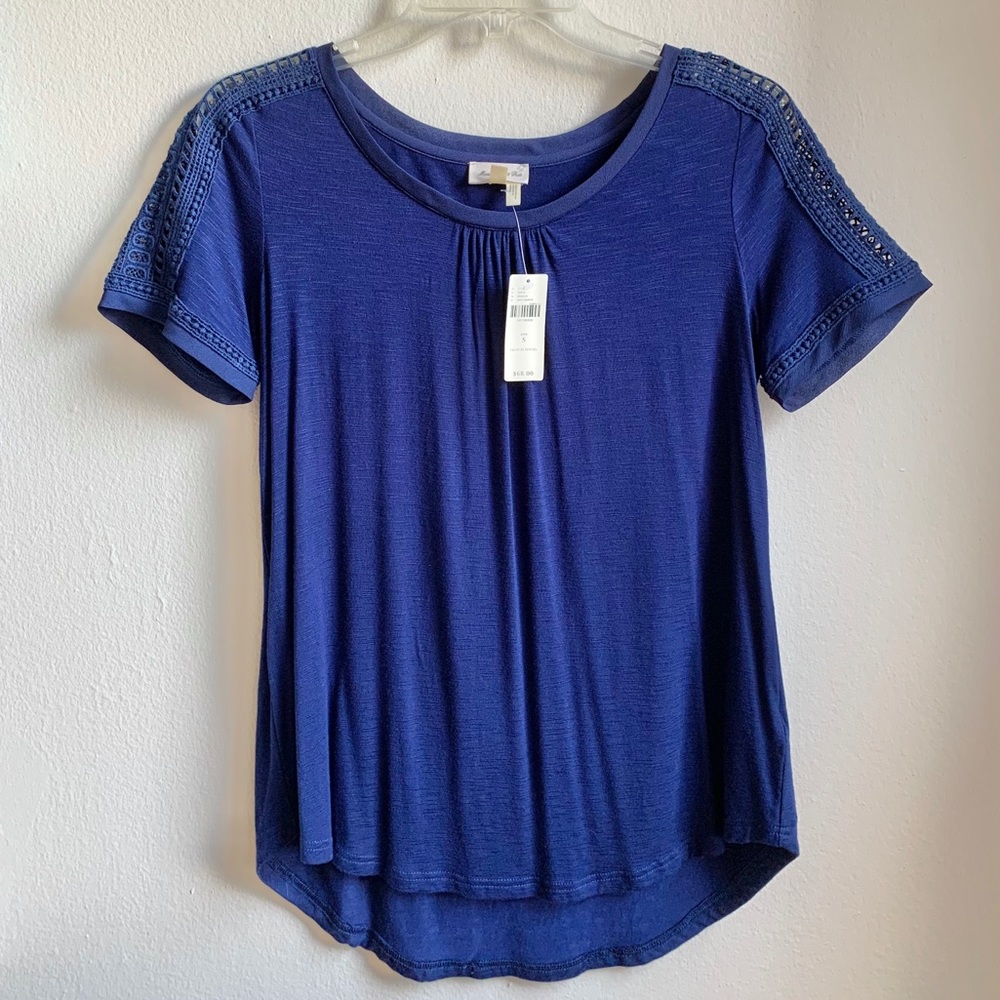 NWT Anthro eyelet sleeve top